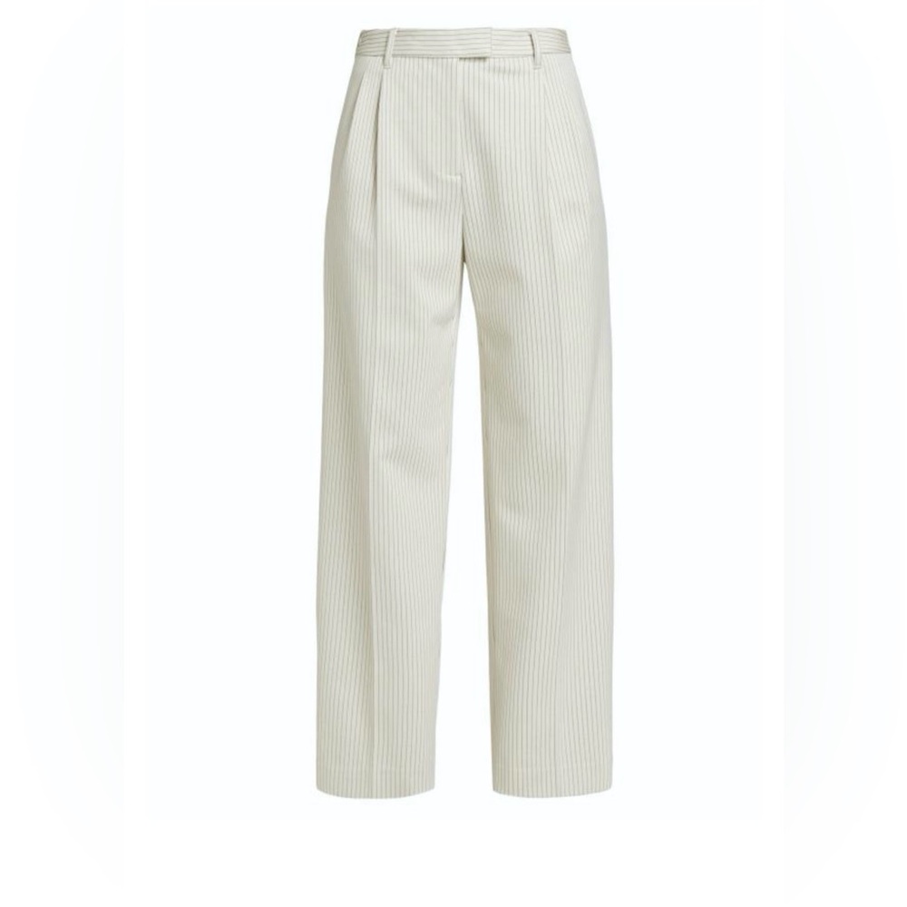 rag & bone Cream Pinstripe Straight-Leg Trousers